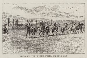 Start for the Jubilee Stakes, One Mile Flat by Alfred Chantrey Corbould